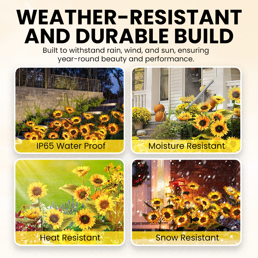 Solar LED Sunflower Lights for Outdoor Garden Decor