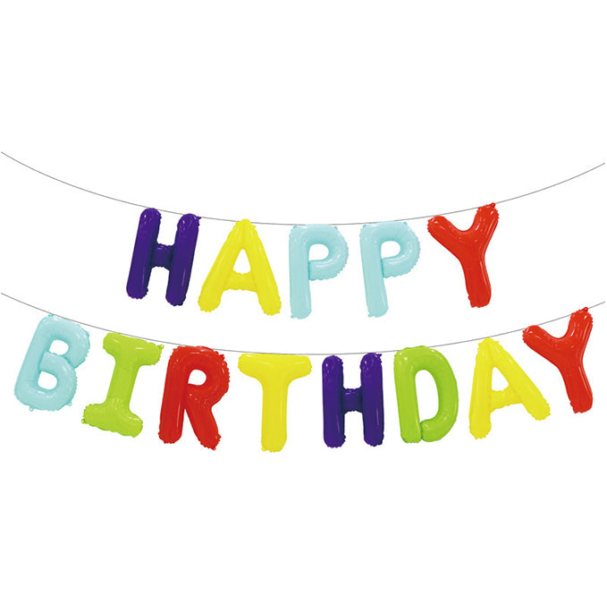 Happy Birthday Balloons Banner 16 Inch